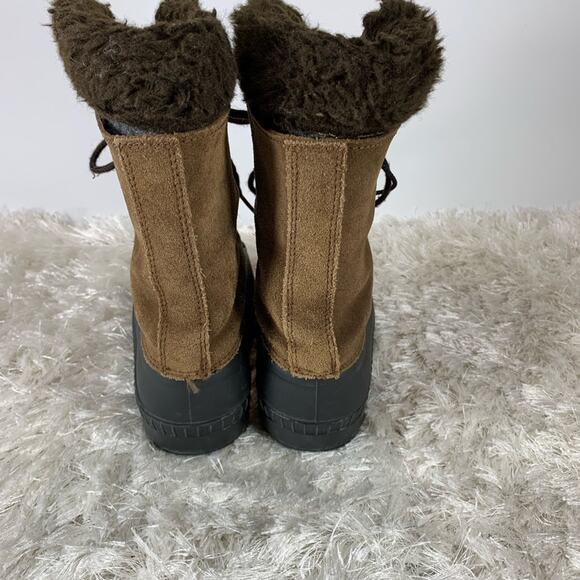 Canadian Suede Winter Boots Sz 1 Warm Insulated - Picture 3 of 7